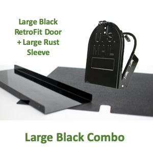 8"(w) x 10"(h) Large Rust Sleeve and RetroFit Door Combo - Black