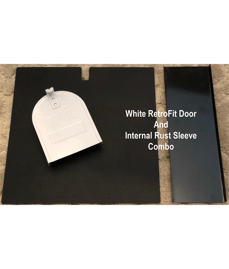 6 1/4"(w) x 8"(h) Small Rust Sleeve and RetroFit Door Combo-White